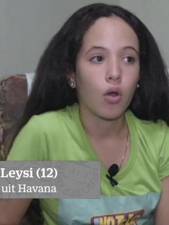 Poster of Leysi over media in Cuba