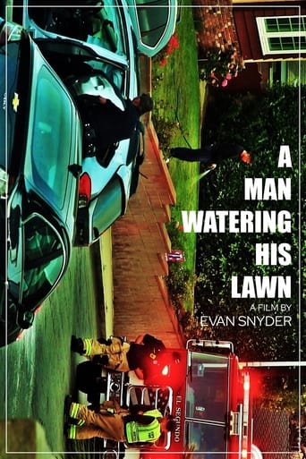 Poster of A Man Watering His Lawn