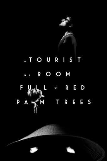 Poster of A Tourist in a Room Full of Red Palm Trees