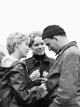 Poster of Bibi Andersson, Ingmar Bergman, and Liv Ullmann on PERSONA