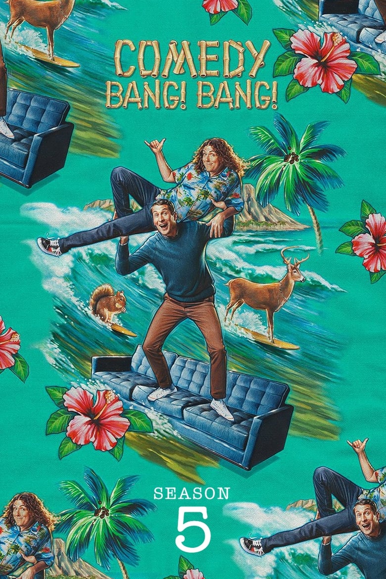 Poster of Cast and Crew in Comedy Bang! Bang! - Season 5 - Episode 17 - Malin Akerman Wears a Black Blouse and Cropped Jeans